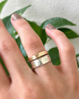 6mm Large Hammered Sterling Silver Band - Melt'm Jewelry