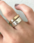 6mm Large Hammered Sterling Silver Band - Melt'm Jewelry
