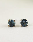 Blue Montana Sapphire Stud Earrings 14k Gold - Melt'm Jewelry