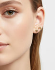 Croissant Flat Back Earrings 14k Solid Gold (SINGLE OR PAIR) - Melt'm Jewelry