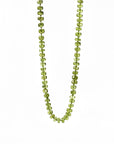 Peridot Rondelle Necklace on Silk, 23" Hand Knotted Strand with Gold Filled Lobster Clasp, August Birthstone - Melt'm Jewelry