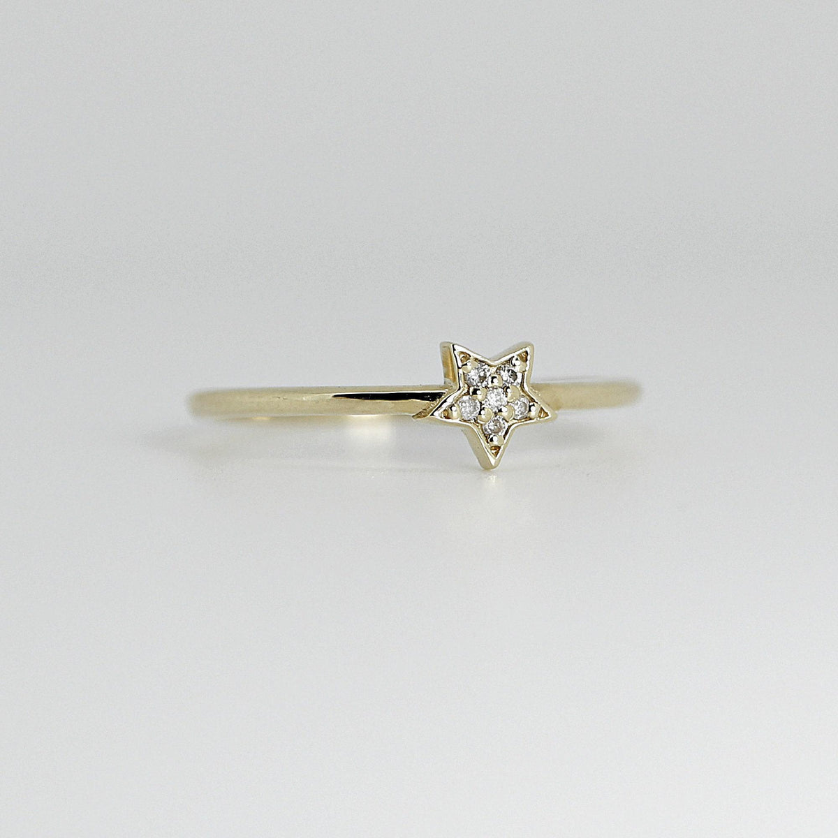 Genuine Diamond Star Ring in 14k Gold - Melt'm Jewelry