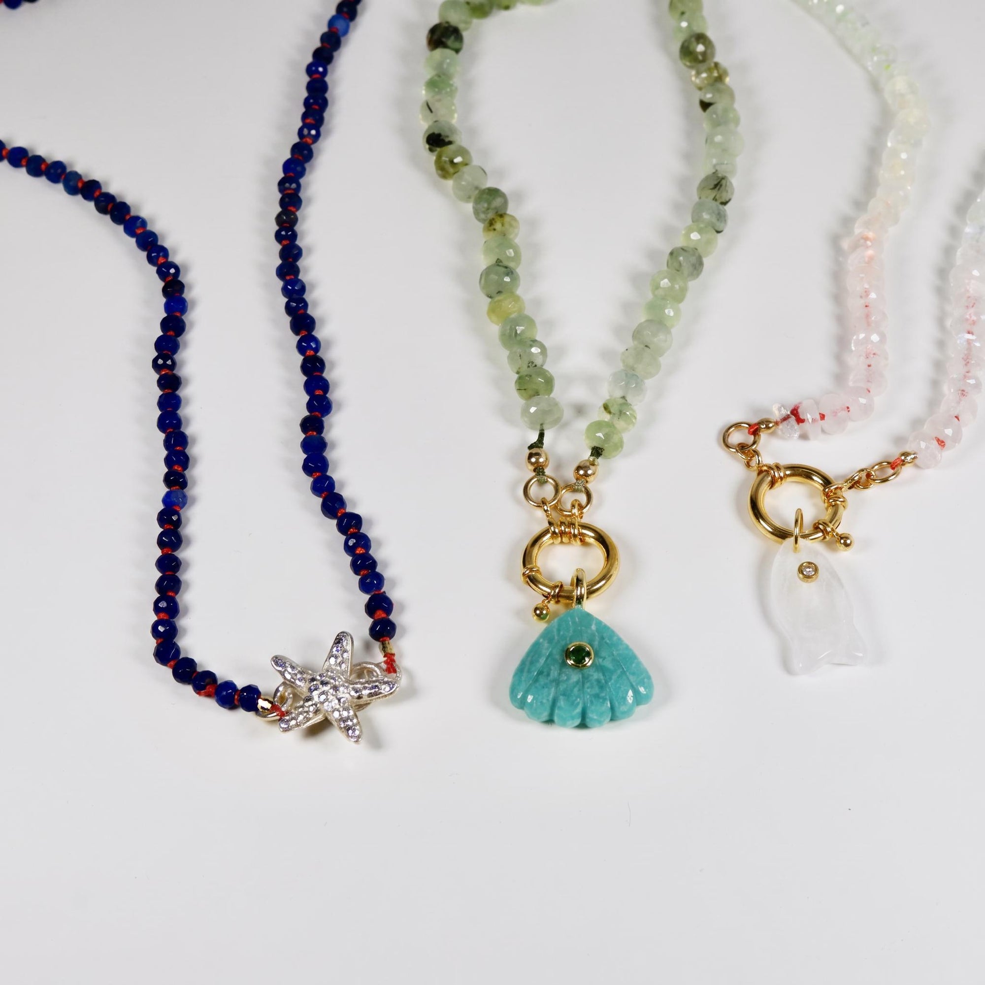 Green Prehnite Faceted Rondelle Necklace, 7mm Silk Hand Knotted 20" Strand with Gold Filled Figure Eight Charm Holder Clasp
