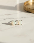 Round Cut Opal Stud Earrings 14k Gold - Melt'm Jewelry