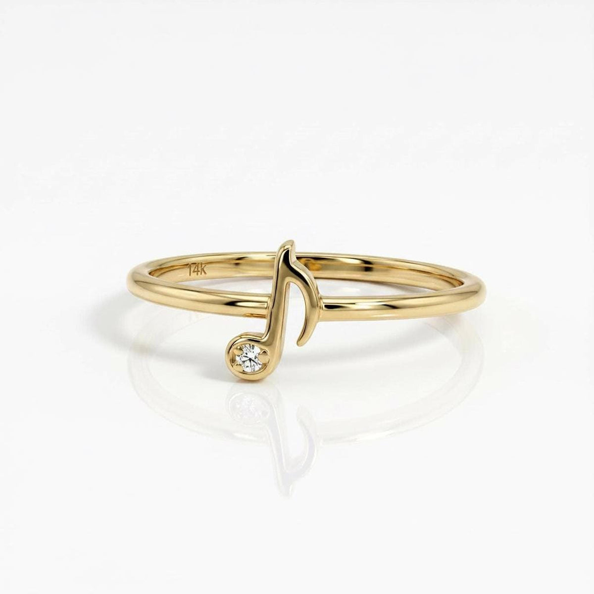 Genuine Diamond Music Note Ring - Melt'm Jewelry