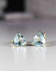 14k Gold Trillion Blue Topaz Earrings - Melt'm Jewelry