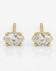 Marquise Diamond Stud Earrings, 0.14 ct VS Diamond Earrings 14k Gold - Melt'm Jewelry