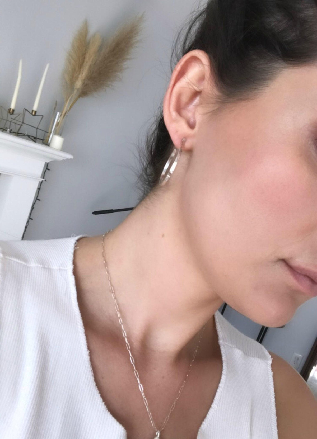Lightweight 1 Inch Silver Hoop Earrings - Melt'm Jewelry