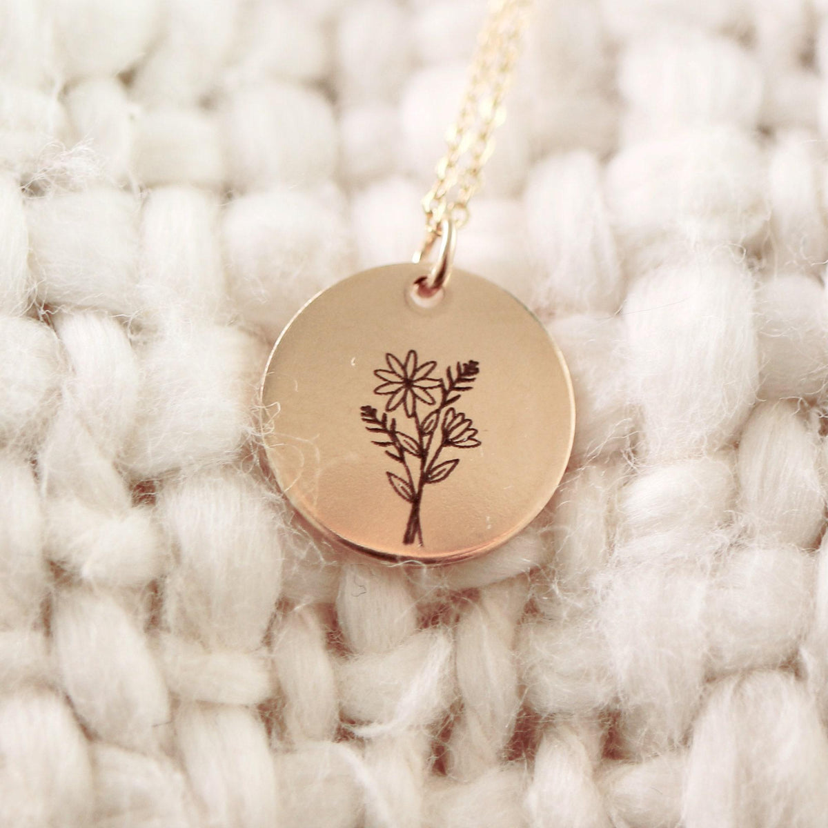 Add On Disc, Disc Only, Sterling Silver, Gold Filled Or Rose Gold Filled Disc, Birth Flower Engraving, Flower Charm, Christmas Gift For Her - Melt'm Jewelry