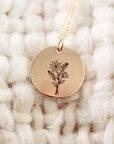 Add On Disc, Disc Only, Sterling Silver, Gold Filled Or Rose Gold Filled Disc, Birth Flower Engraving, Flower Charm, Christmas Gift For Her - Melt'm Jewelry