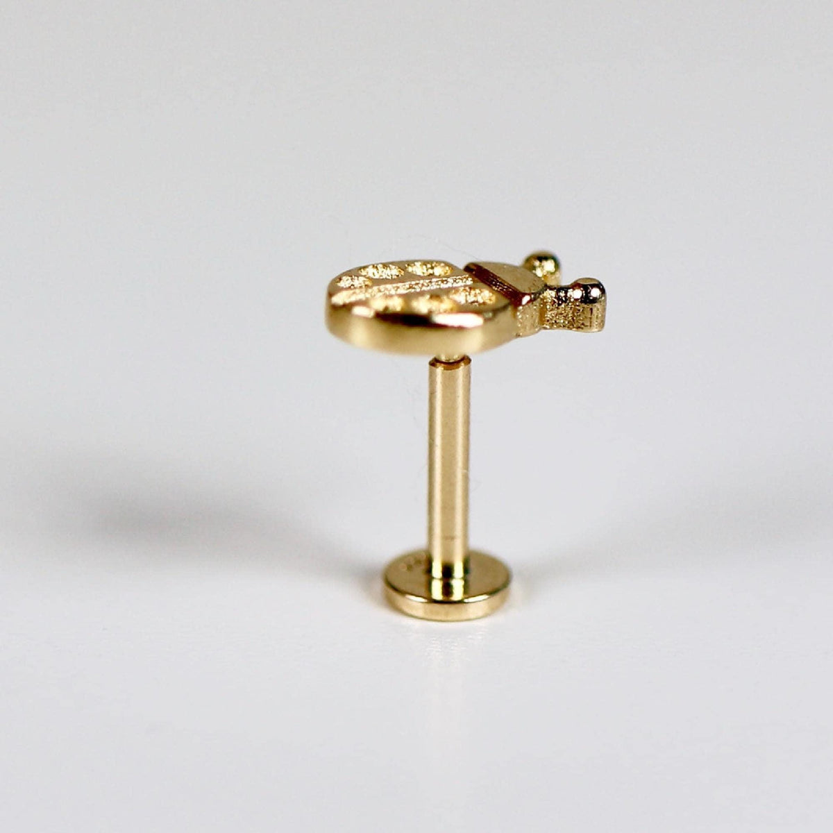 Ladybug Flat Back Earrings 14k Solid Gold (SINGLE OR PAIR) - Melt'm Jewelry