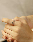 14k Gold Dainty Beaded Ring, Stacking Midi Ring - Melt'm Jewelry