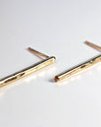 Hammered Gold Bar Stud Earrings - Melt'm Jewelry