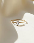 14k Gold Marquise Cut Moonstone Ring, June Birthstone - Melt'm Jewelry