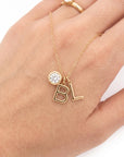 14K Gold Initial Necklace, Pendant Only – Chain Sold Separately - Melt'm Jewelry