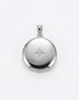 North Star Round Locket Necklace Sterling Silver, Photo Locket Pendant - Melt'm Jewelry