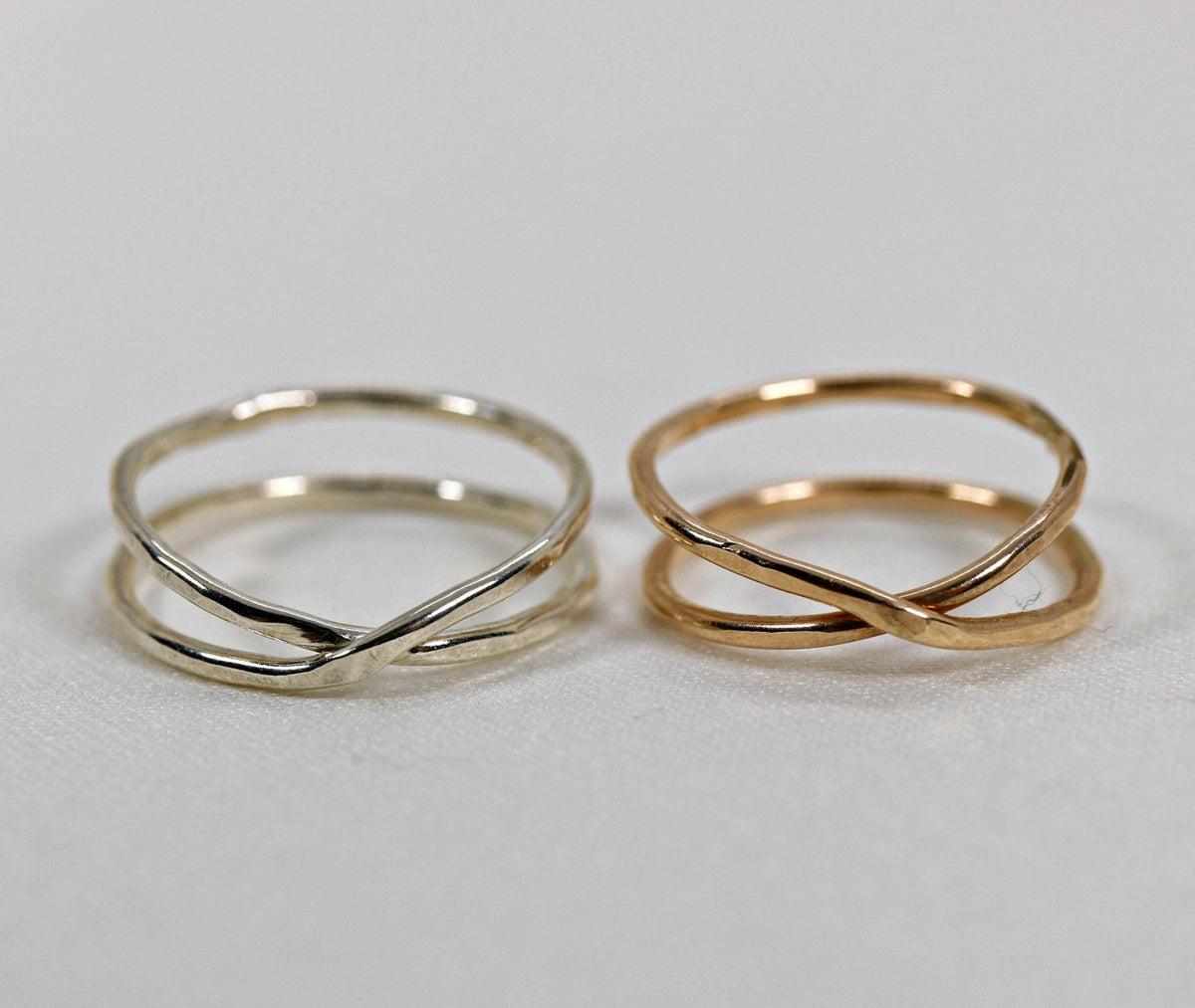 X Ring, Wrap Ring, Criss Cross Ring in gold filled or sterling silver - Melt'm Jewelry