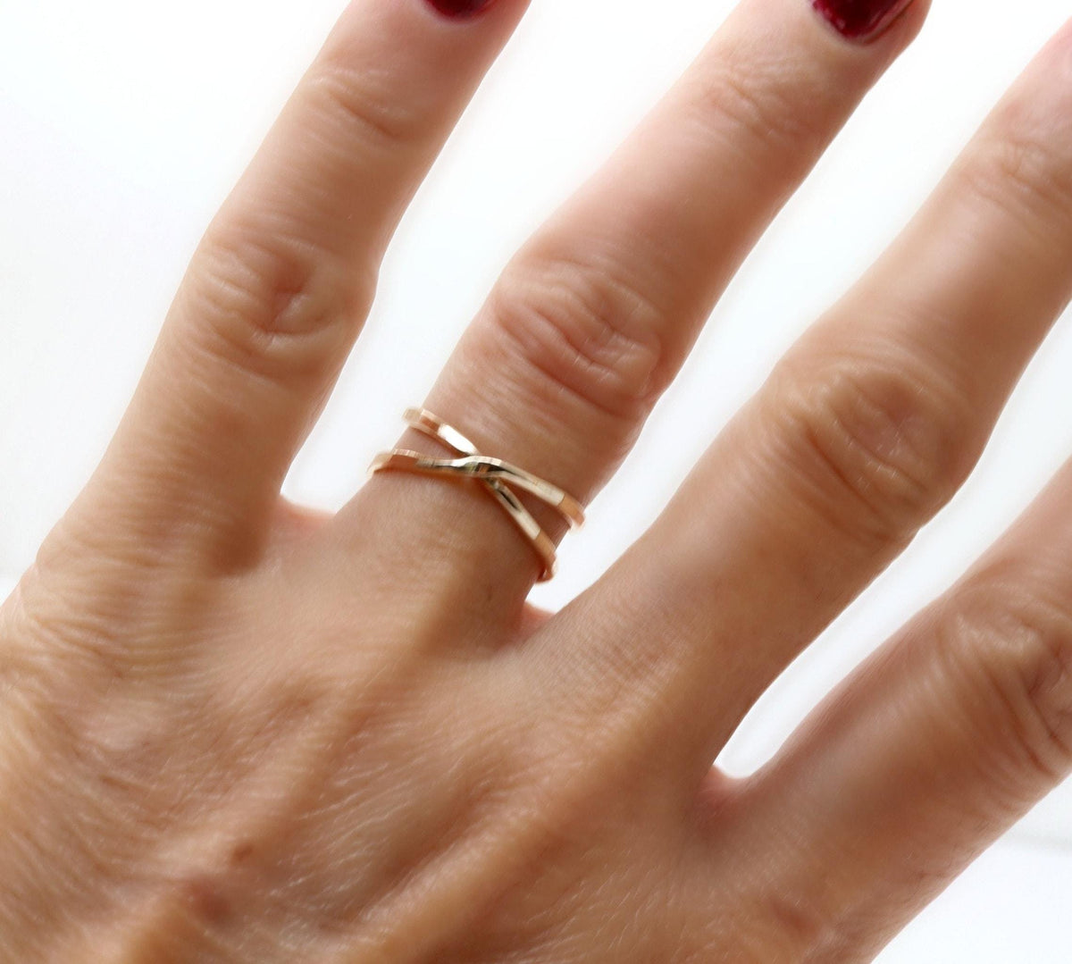X Ring, Wrap Ring, Criss Cross Ring in gold filled or sterling silver - Melt'm Jewelry