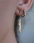Minimalist Hammered Gold Filled Bar Drop Earrings - Melt'm Jewelry