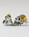 Heart Aquamarine Earrings 14k Solid Gold - Melt'm Jewelry