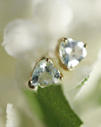 Heart Aquamarine Earrings 14k Solid Gold - Melt'm Jewelry