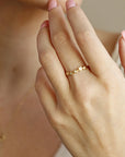 Diamond Star Ring 14k Gold – Five Star Celestial Wedding Band, Natural Diamond Stacking Ring, Dainty Gold Star Band Gift for Her - Melt'm Jewelry