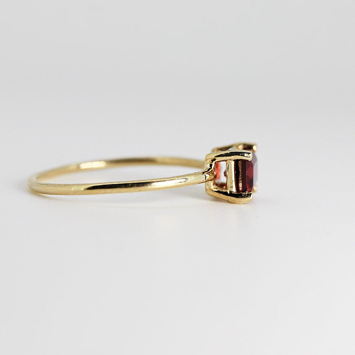 14k Gold East West Garnet Ring - Melt'm Jewelry