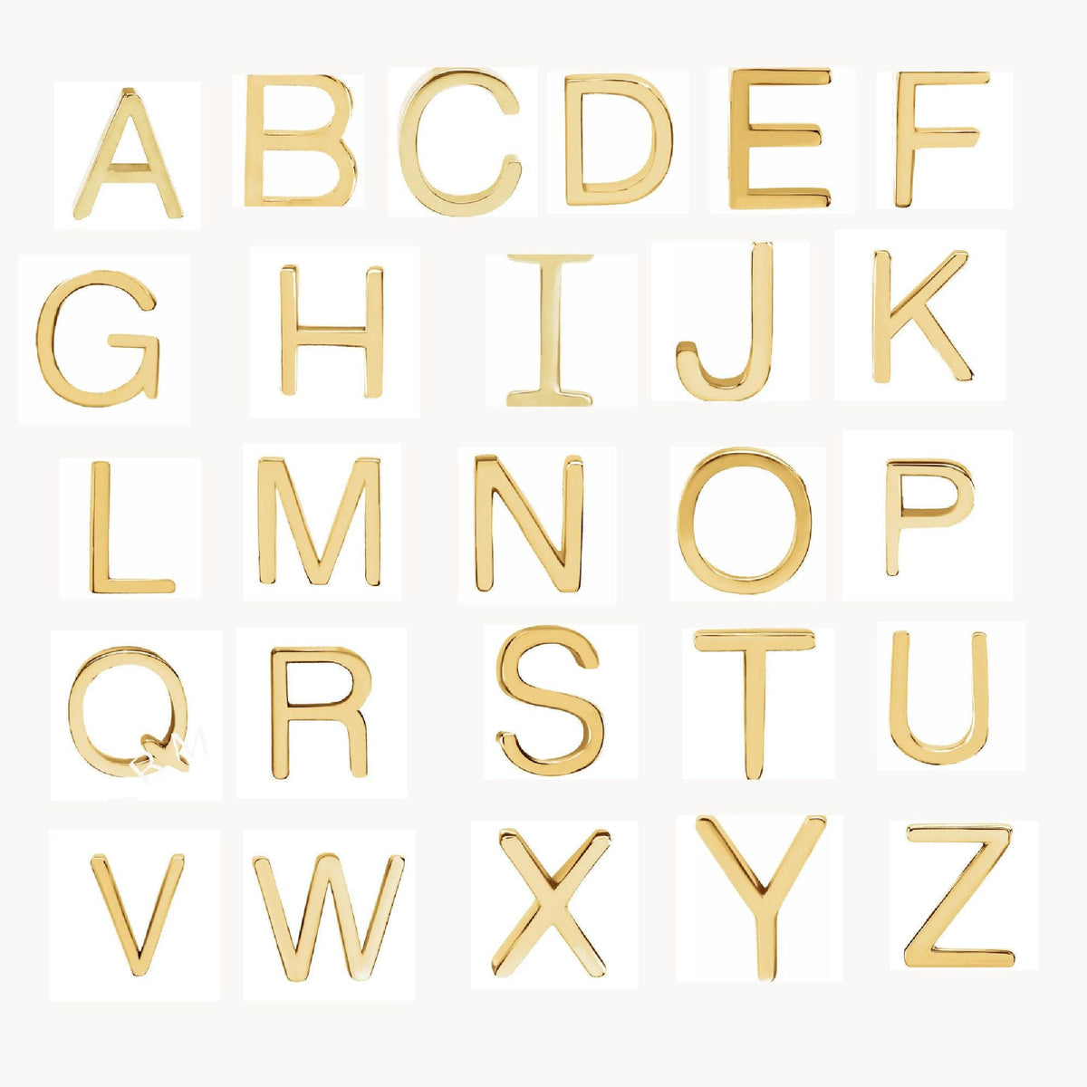 14k Solid Gold Initial Stud Earrings - Melt'm Jewelry