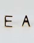 14k Solid Gold Initial Stud Earrings - Melt'm Jewelry