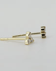 Diamond Trio Stud Earrings, Diamond Cluster Earrings (SINGLE OR PAIR) - Melt'm Jewelry