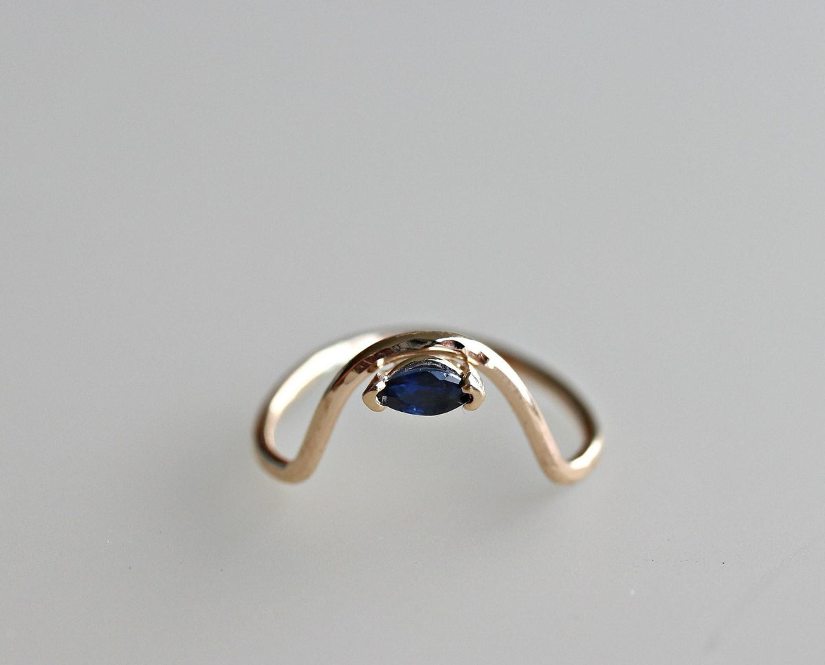 Marquise Sapphire Engagement Ring - Melt'm Jewelry