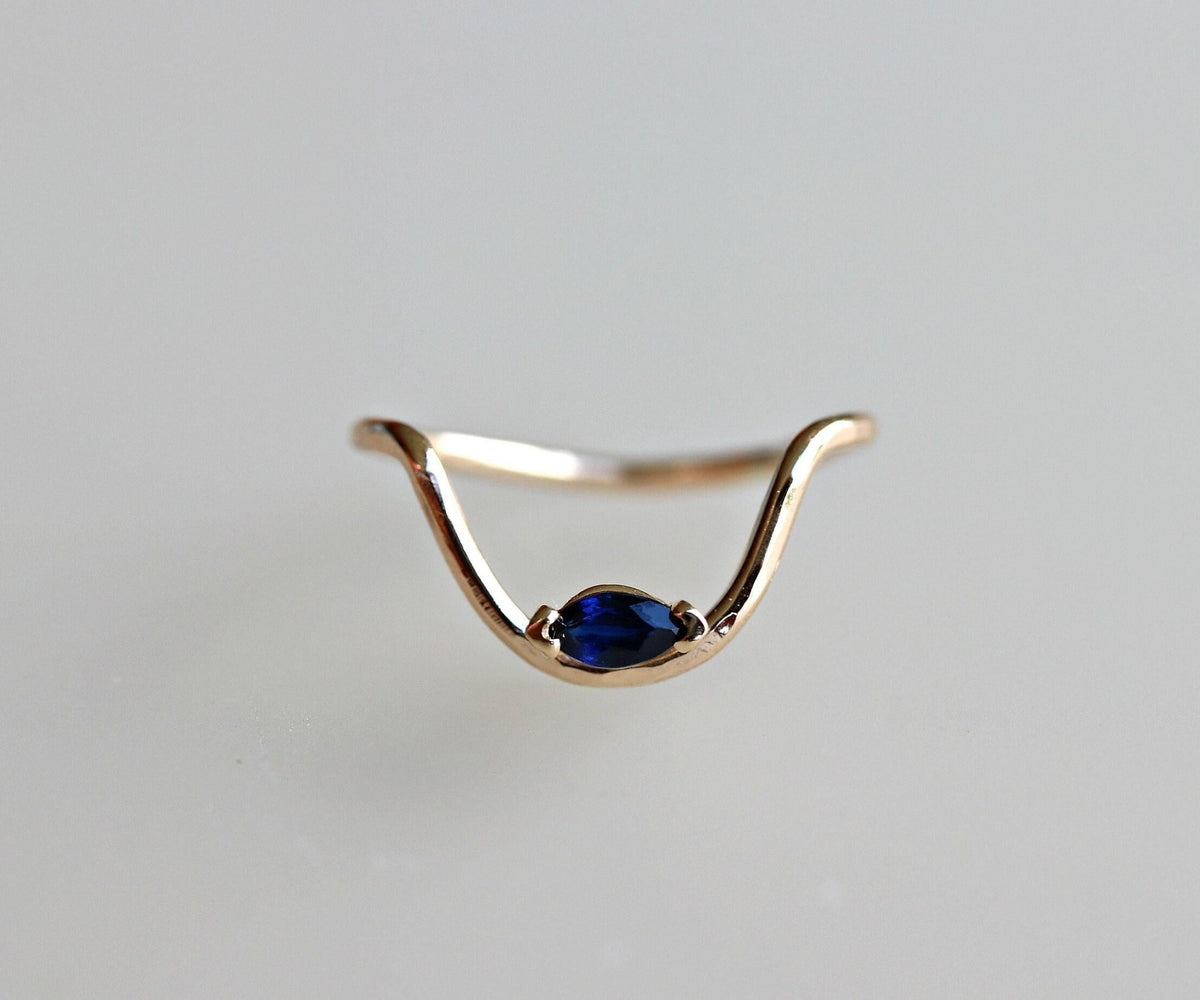 Marquise Sapphire Engagement Ring - Melt'm Jewelry