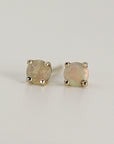 Round Cut Opal Stud Earrings 14k Gold - Melt'm Jewelry