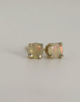 Round Cut Opal Stud Earrings 14k Gold - Melt'm Jewelry