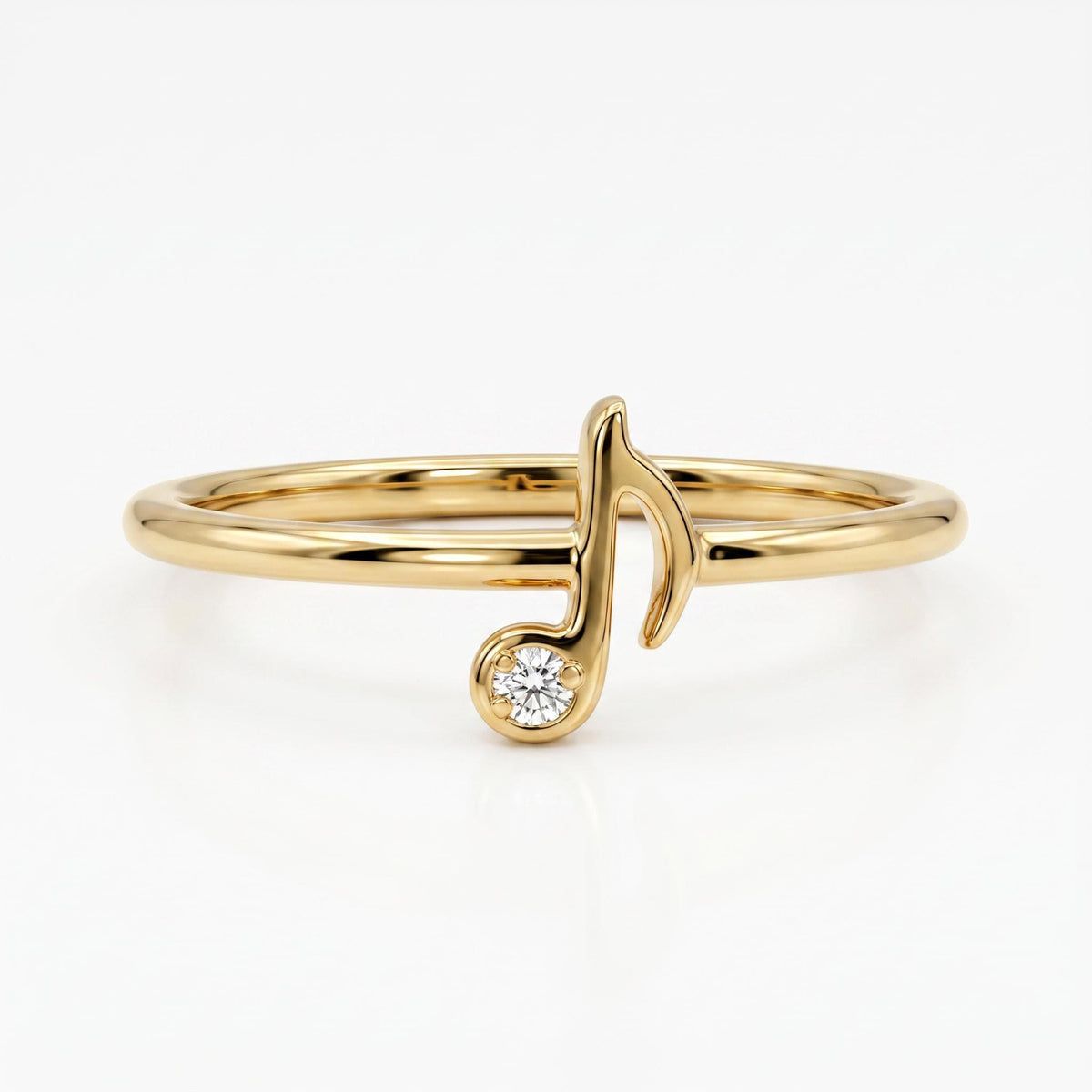 Genuine Diamond Music Note Ring - Melt'm Jewelry