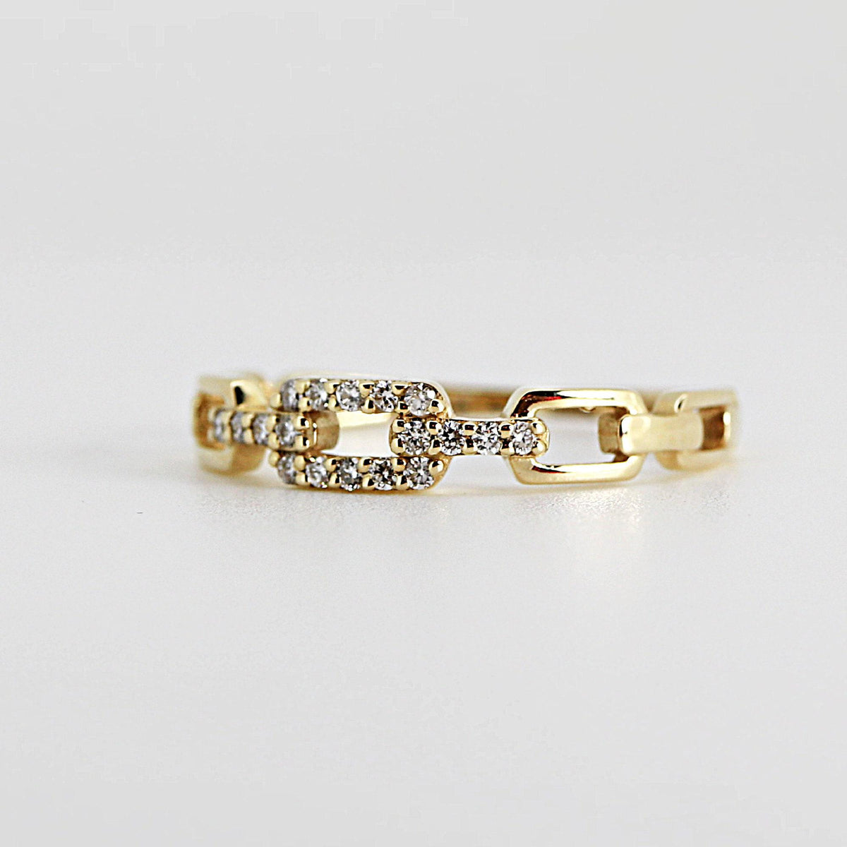14k Gold Link Chain Ring - Melt'm Jewelry