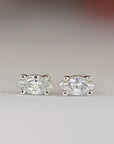 Marquise Diamond Stud Earrings, 0.14 ct VS Diamond Earrings 14k Gold - Melt'm Jewelry