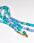 Ethiopian Opal Necklace, Natural Opal Beaded Necklace, Teal Purple Opal Rondelle Necklace, Silk Knotted, 14K Gold Filled