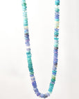 Ethiopian Opal Necklace, Natural Opal Beaded Necklace, Teal Purple Opal Rondelle Necklace, Silk Knotted, 14K Gold Filled