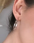Lightweight 1 Inch Silver Hoop Earrings - Melt'm Jewelry