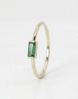 Minimalist Baguette Emerald Ring 14k Gold - Melt'm Jewelry