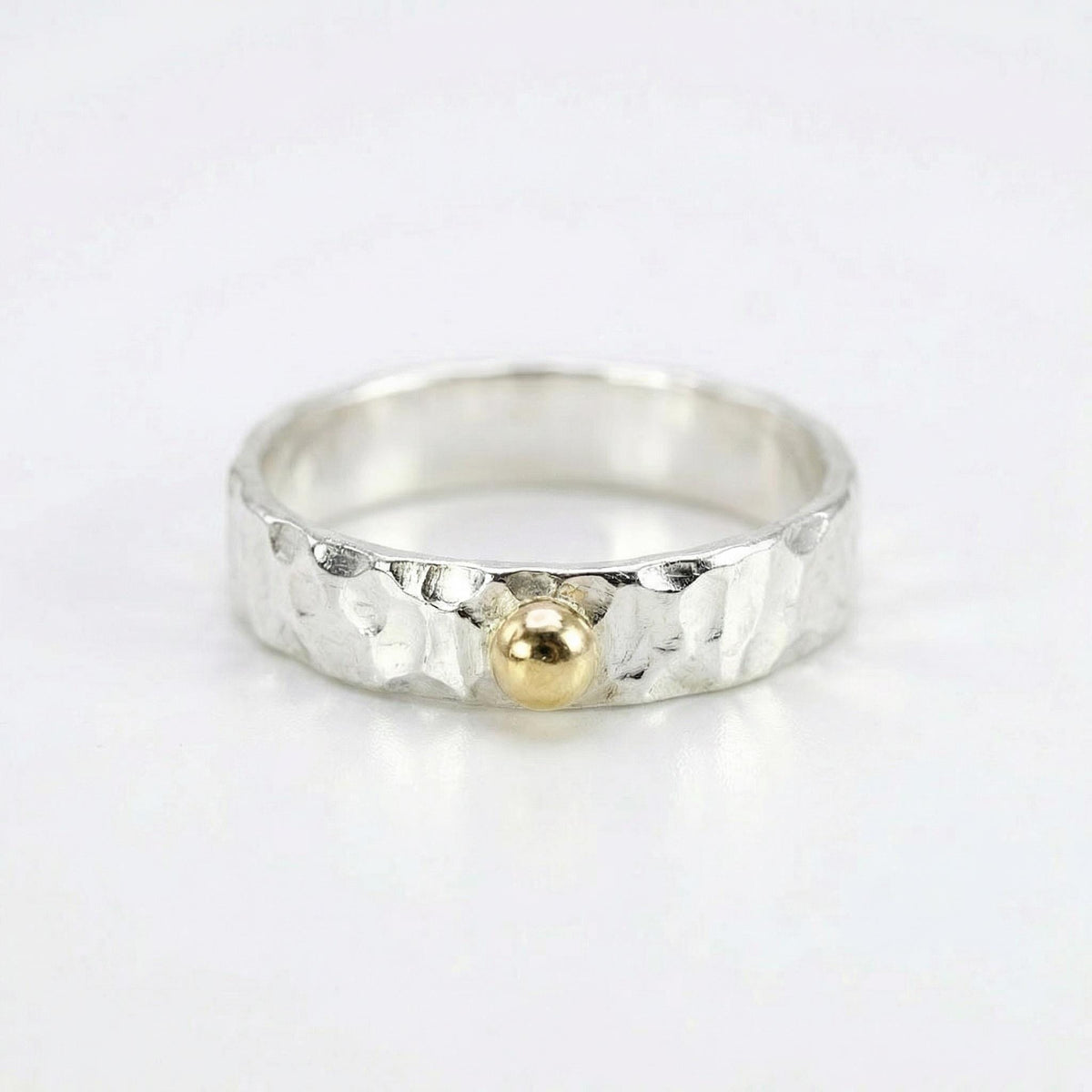 14k Gold Dot Stacking Gold Ball Ring - Mixed Metal Ring - Melt'm Jewelry