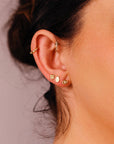 Ladybug Flat Back Earrings 14k Solid Gold (SINGLE OR PAIR) - Melt'm Jewelry
