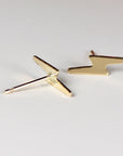 Lightning Bolt Earrings 14k Solid Gold, Lightning Bolt Jewelry - Melt'm Jewelry