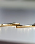 Hammered Gold Bar Stud Earrings - Melt'm Jewelry