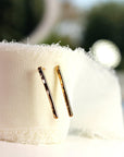 Hammered Gold Bar Stud Earrings - Melt'm Jewelry