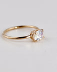 One of a Kind Rainbow Moonstone Ring, 14K Solid Gold, Faceted Cushion Cut Moonstone Ring, Unique Gemstone Ring