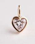Lab Grown Diamond Heart Pendant, 14K Solid Gold Bezel Set Heart Necklace, 0.69 Carat Diamond, Handmade Fine Jewelry