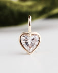 Lab Grown Diamond Heart Pendant, 14K Solid Gold Bezel Set Heart Necklace, 0.69 Carat Diamond, Handmade Fine Jewelry