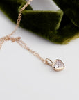 Lab Grown Diamond Heart Pendant, 14K Solid Gold Bezel Set Heart Necklace, 0.69 Carat Diamond, Handmade Fine Jewelry